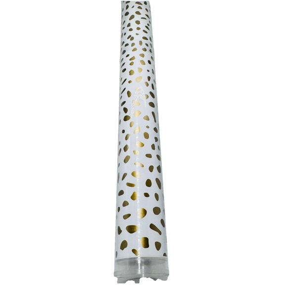OPALHOUSE Gold Dots White Peel & Stick Wallpaper Cheetah Print 8 Ft Removable - Picture 1 of 5